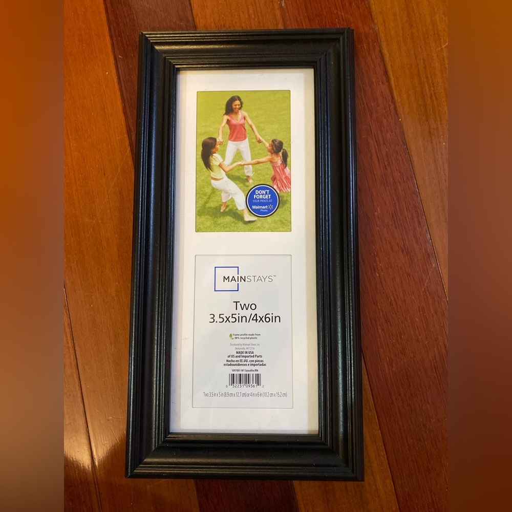 NWOT Mainstays Classic Black Dual Photo Frame